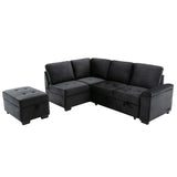 Black Sleeper Sectional Sofa