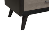 Stylish Two-Tone Finish Bedroom Nightstand Walnut Veneer