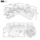 Home Theater Seating Modern Manual Recliner Sofa Chairs with Storage Box