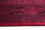 Alastair Red and Black Viscose Area Rug 8x10