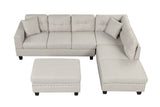 Modern Sectional Sofa with Storage Ottoman