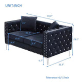 Black Velvet Sofa with Jeweled buttons