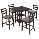 5-Piece Wooden Counter Height Dining Set