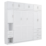 Full Size Murphy Bed with Lockers and Wardrobe