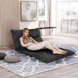Black Sofa Adjustable Folding Futon Sofa Video Gaming Sofa with Two Pillows