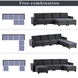 3 Piece U shaped Sofa with Removable Ottomans
