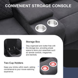 Home Theater Seating Modern Manual Recliner Sofa Chairs with Storage Box