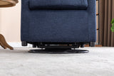 Navy Blue Fabric Swivel Rocking Chair