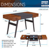 Writing Desk - Dual Side & Pull-Out Front Drawer