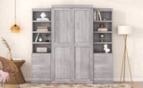 Twin Size Murphy Bed with Storage Shelves and Drawers