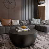 Contemporary solid wood round coffee table