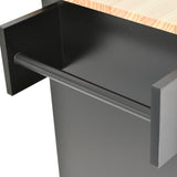Rolling Mobile Kitchen Island with Solid Wood Top