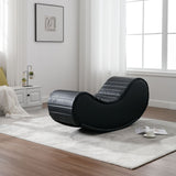 Rocking Leisure chair for back stretching - bench, Relax Yoga Chaise Leather Curved Sofa