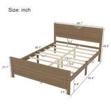Wood Platform Bed Frame with Headboard
