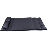 Black Sofa Adjustable Folding Futon Style - Video Gaming Sofa with Two Pillows