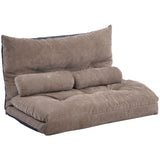 Light Brown - Adjustable Folding Futon Video Gaming Sofa