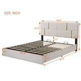 Queen 2-Piece Bedroom Set Upholstered Platform Bed with Hydraulic Storage