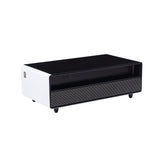 Modern Smart Coffee Table with Built-in Fridge, Bluetooth Speaker