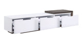 TV Stand, White High Gloss & Rustic Oak