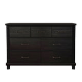 Rustic Farmhouse Style 3 Pieces Bedroom Sets Blackwash Queen Bed with 2 Drawers, Nightstand and Dresser, Coffee