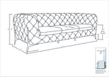 Global United Transitional Top Grain 100% Italian Leather Upholstered Sofa