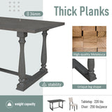 Grey 6-Piece Dining Table and Chair Set