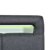 Queen Size Upholstered Platform Bed with LED Frame and 4 Drawers, Linen Fabric