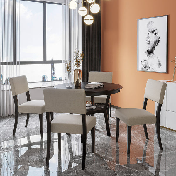 5-Piece Kitchen Dining Table Set Round Table