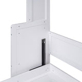 Queen Size White Murphy Bed with Shelf