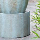 Antique Blue Heavy Outdoor Cement Fountain Antique Blue - Urn Design Water feature For Home Garden, Lawn, Deck & Patio