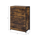 Rustic Oak & Black Finish Dresser