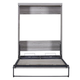 Full Size Grey Murphy Bed folds into cabinet