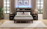 Queen 3 Piece Bedroom Set Mid Century Modern Style Frame