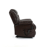 Anitque Brown Leather lift chair Dual Motor  with 8-Point Vibration Massage and Lumbar Heating