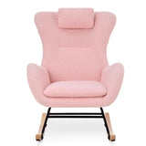 Rocking Chair - with rubber leg and cashmere fabric, suitable for living room and bedroom