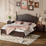 Queen 3-Piece Bedroom Set Wood Platform Bed