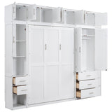 Full Size Murphy Bed with Lockers and Wardrobe