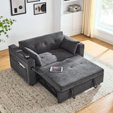 Pull-Out Sleeper Sofa Bed Double Seat Recliner Sofa Bed