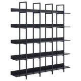5 Tier Bookcase Open Bookshelf, Vintage Industrial Style