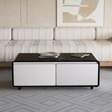 Modern Smart Coffee Table with Built-in Fridge, Bluetooth Speaker