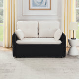 Modern Convertible Sofa Bed w/2 Removable Armrests w/USB Power Port