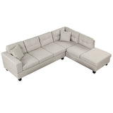 Modern Sectional Sofa with Storage Ottoman