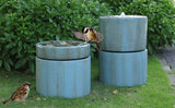 Antique Blue Contemporary Cement Water Fountain, Outdoor Bird Feeder/Bath Fountain, Antique Blue Water feature with Light For Garden, Lawn, Deck & Patio