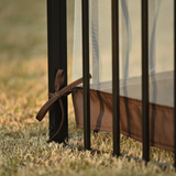 Iron Patio Khaki Outdoor Gazebo, Double Roof Soft Canopy