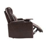 Recliner with USB Charging Port and Hidden Arm Storage 2 Cup Holders Design and 360° Swivel Tray