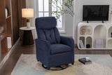 Navy Blue Fabric Swivel Rocking Chair