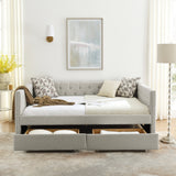 Upholstered Full Size Daybed with Two Drawers