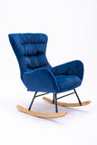 Velvet Fabric Rocking Chair,Blue