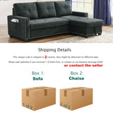 Black Sleeper Sofa Bed Reversible Sectional Couch with Storage