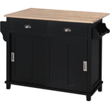 Kitchen Island Cart Concealed sliding barn door adjustable height